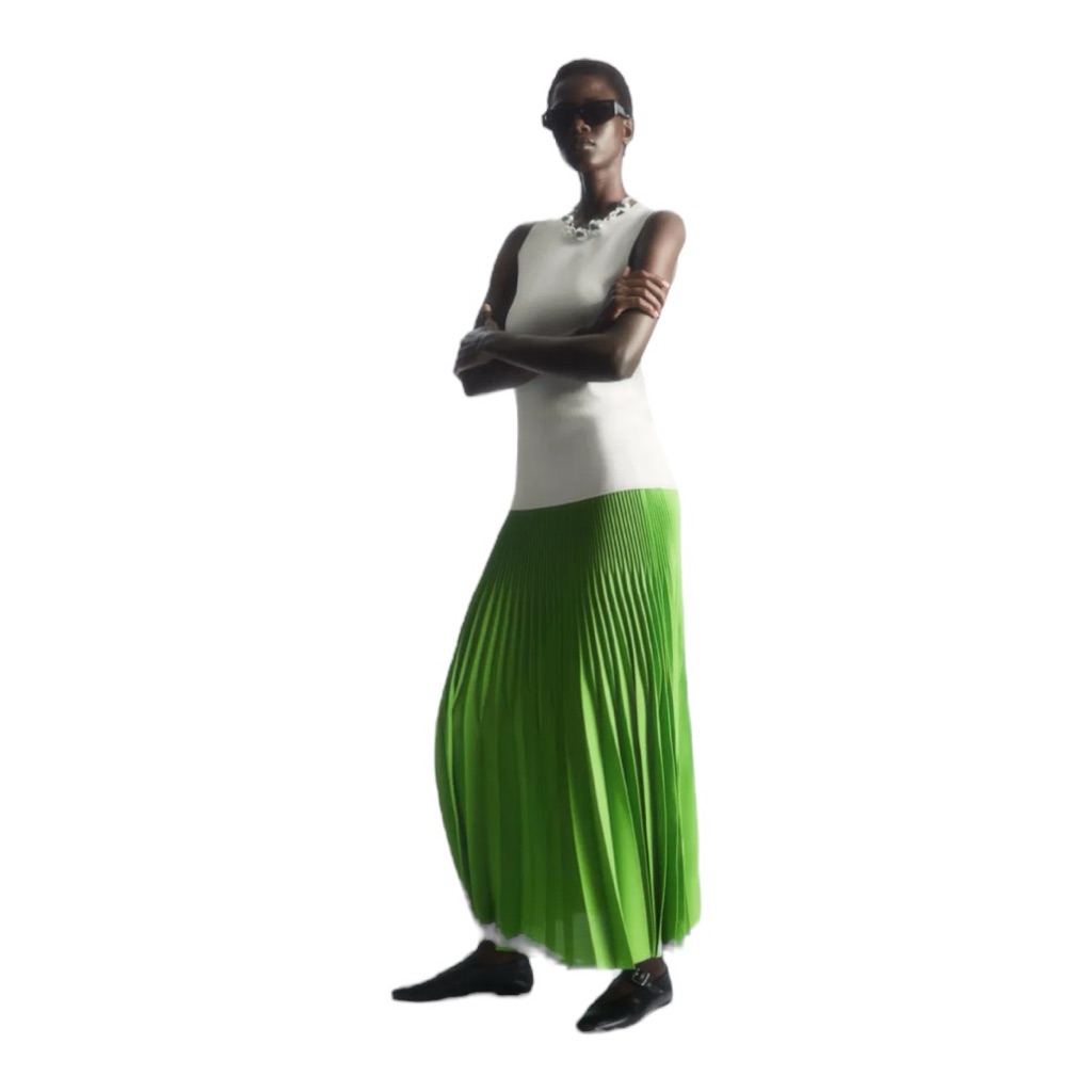 Cos Kelly Green Pleated Skirt 12